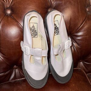 Vans Women's White and Black Mary Jane Flats